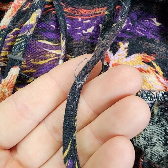 Free People Linen Beach Party Tie Shoulder Midi Dress Size 10 Tropical Printed - Picture 11 of 16